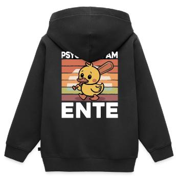 Psychisch Am Ente Lustiger Spruch - Kinder Premium Organic Zip Hoodie - Schwarz - Hinten - AI Model Kid Male (0cm)