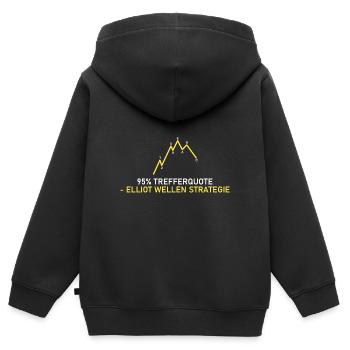 Elliot Wellen Strategie - Kinder Premium Organic Zip Hoodie - Schwarz - Hinten - AI Model Kid Male (0cm)
