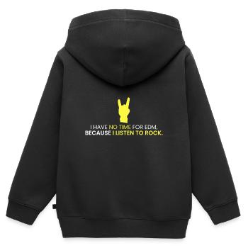 Keine Zeit für EDM, wir brauchen ROCK - Kinder Premium Organic Zip Hoodie - Schwarz - Hinten - AI Model Kid Male (0cm)