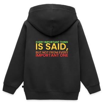La légende règne !! Règle Sigma ! - Sweat Premium à capuche zippé enfant bio - noir - Dos - AI Model Kid Male (0cm)