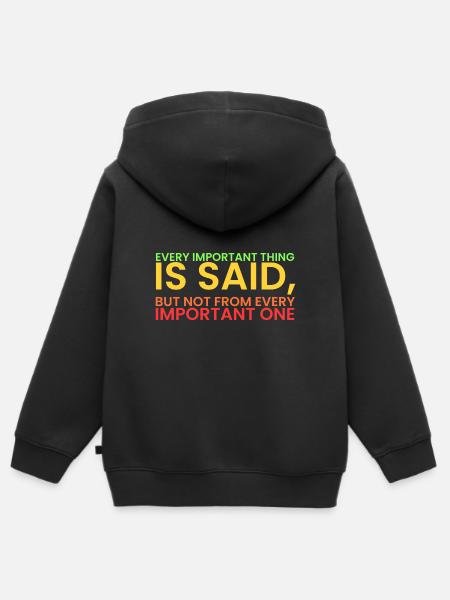La légende règne !! Règle Sigma ! - Sweat Premium à capuche zippé enfant bio - noir