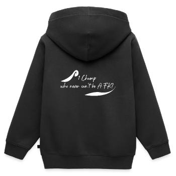 Which champ is never AFK? - Kids Premium Organic Zip-up Hoodie - black - Back - AI Model Kid Male (0cm)