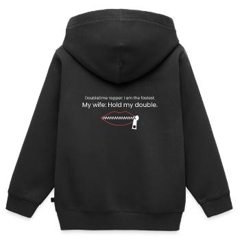 Meine Frau gegen Rapper - Kinder Premium Organic Zip Hoodie - Schwarz - Hinten - AI Model Kid Male (0cm)