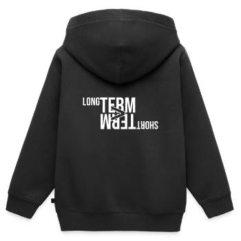> à long terme - Sweat Premium à capuche zippé enfant bio - noir - Dos - AI Model Kid Male (0cm)