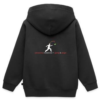 schwache Investoren=Angst - Kinder Premium Organic Zip Hoodie - Schwarz - Hinten - AI Model Kid Male (0cm)