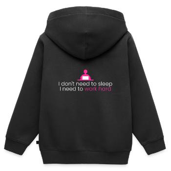 Je dois travailler dur - Sweat Premium à capuche zippé enfant bio - noir - Dos - AI Model Kid Male (0cm)