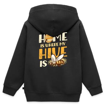 Home Is Where My Hive Is Imker - Kinder Premium Organic Zip Hoodie - Schwarz - Hinten - AI Model Kid Male (0cm)