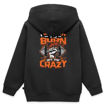 Ich trainiere, wie ein Verrückter - Kinder Premium Organic Zip Hoodie - Schwarz - Hinten - AI Model Kid Male (0cm)