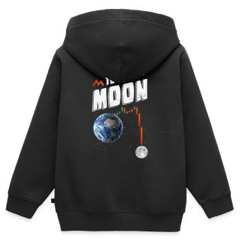 Vers la Lune, Crypto Crash, Traders boursiers - Sweat Premium à capuche zippé enfant bio - noir - Dos - AI Model Kid Male (0cm)