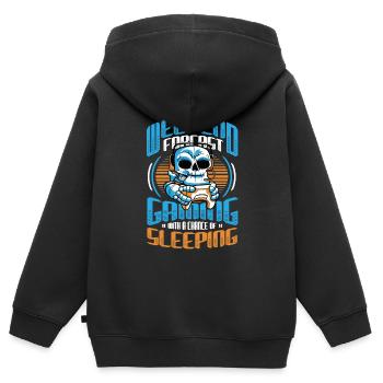 Weekend prediction gaming with a chance. - Kids Premium Organic Zip-up Hoodie - black - Back - AI Model Kid Male (0cm)