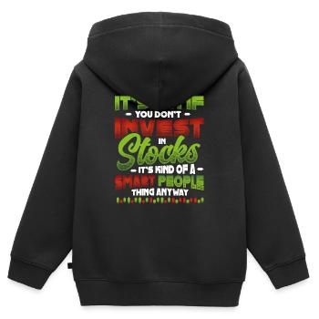 Investieren Sie, Stock Market Investor. - Kinder Premium Organic Zip Hoodie - Schwarz - Hinten - AI Model Kid Male (0cm)