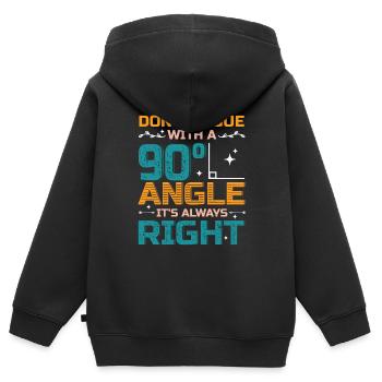 Ne discutez pas avec un angle de 90 °. - Sweat Premium à capuche zippé enfant bio - noir - Dos - AI Model Kid Male (0cm)