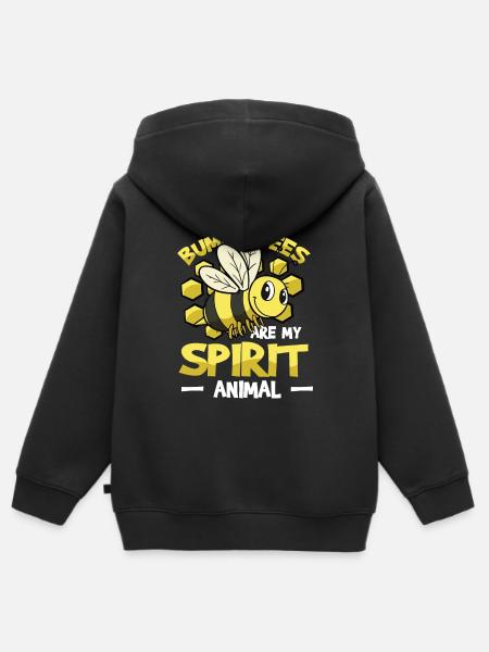 Hummeln sind mein Geist Tier Hummel - Premium børne zip-hættetrøje økologisk - sort