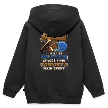 Main Event du spectacle de la mi-temps de football - Sweat Premium à capuche zippé enfant bio - noir - Dos - AI Model Kid Male (0cm)