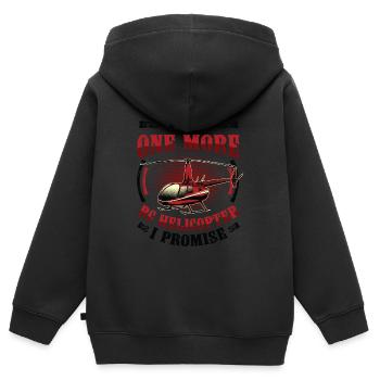 Nur Noch Ein Rc-hubschrauber - Kinder Premium Organic Zip Hoodie - Schwarz - Hinten - AI Model Kid Male (0cm)