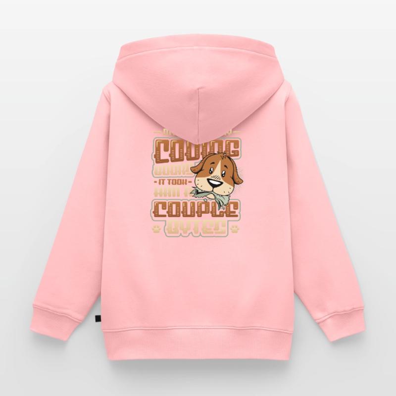 Dog Bytes Code Programmation de blagues informatiques Sweat Premium à capuche zippé enfant bio