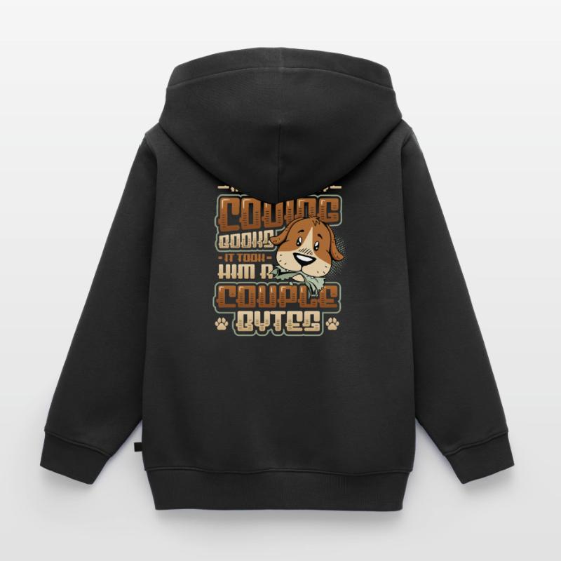 Hund Bytes Code Computer Witz Programmierung Kinder Premium Organic Zip Hoodie