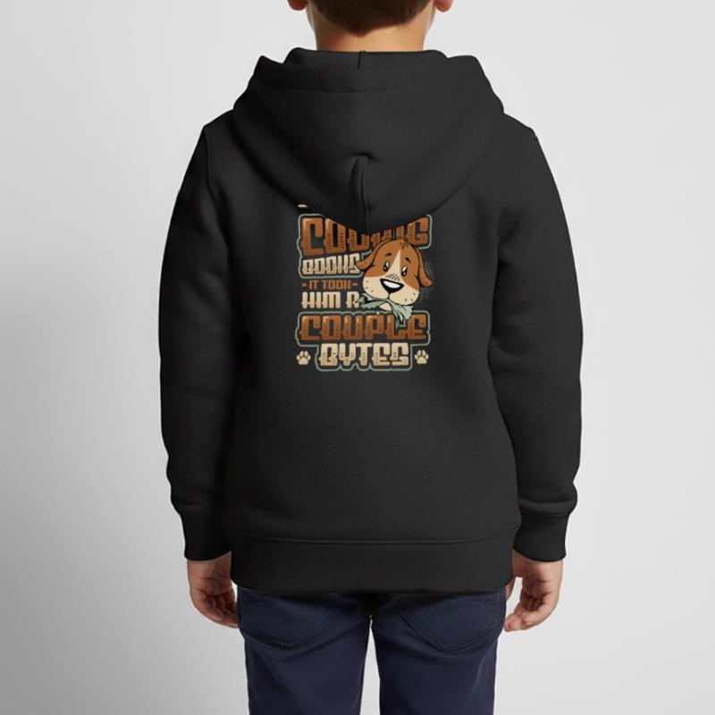 Hund Bytes Code Computer Witz Programmierung Kinder Premium Organic Zip Hoodie