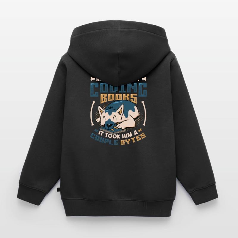 Hund Bytes Code Computer Scherz Programmierung Kinder Premium Organic Zip Hoodie