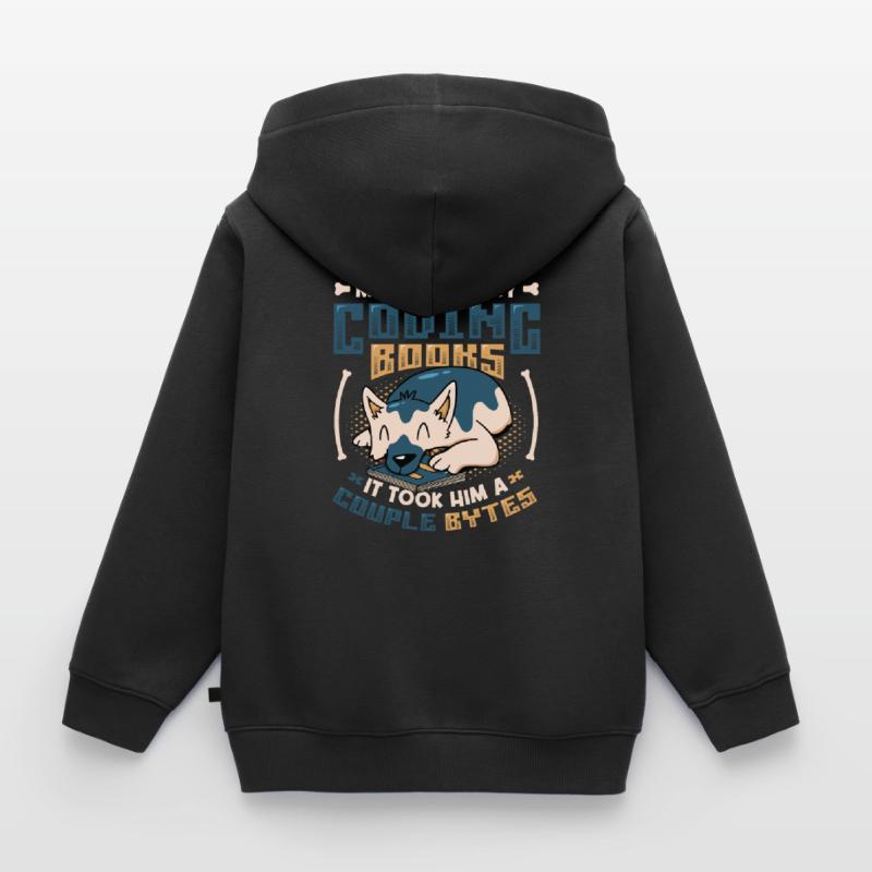 Hund Bytes Code Computer Scherz Programmierung Kinder Premium Organic Zip Hoodie