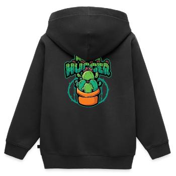 Pas de cactus étreint - Sweat Premium à capuche zippé enfant bio - noir - Dos - AI Model Kid Male (0cm)