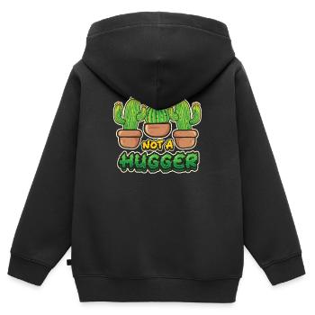 Pas de cactus étreint - Sweat Premium à capuche zippé enfant bio - noir - Dos - AI Model Kid Male (0cm)