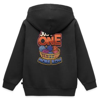 Il suffit de crocheter une rangée - Sweat Premium à capuche zippé enfant bio - noir - Dos - AI Model Kid Male (0cm)
