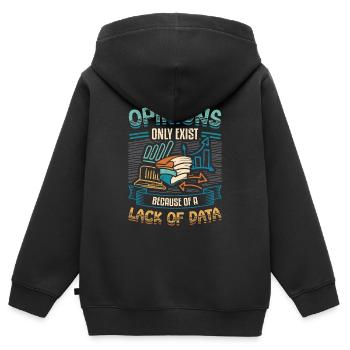 Opinions Lack of Data - Data Scientist Data - Kids Premium Organic Zip-up Hoodie - black - Back - AI Model Kid Male (0cm)