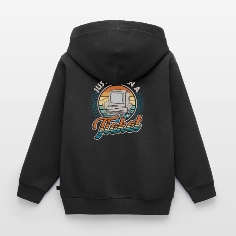 Simply open a ticket Help Desk Tech Support Kids Premium Organic Zip-up Hoodie