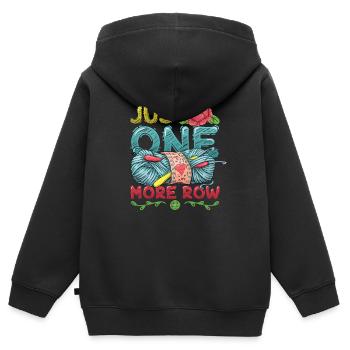 Plus qu’un rang pour crocheter - Sweat Premium à capuche zippé enfant bio - noir - Dos - AI Model Kid Male (0cm)