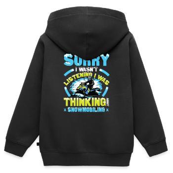 Nachdenken Über Snowmobiling Snowmobile - Kinder Premium Organic Zip Hoodie - Schwarz - Hinten - AI Model Kid Male (0cm)