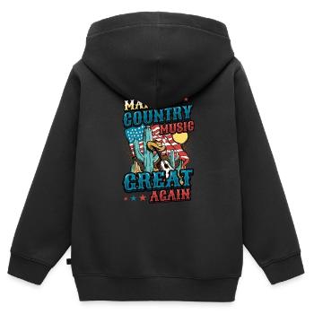 Makes country music great again. - Kids Premium Organic Zip-up Hoodie - black - Back - AI Model Kid Male (0cm)