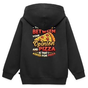 J’ai demandé une pizza. - Sweat Premium à capuche zippé enfant bio - noir - Dos - AI Model Kid Male (0cm)