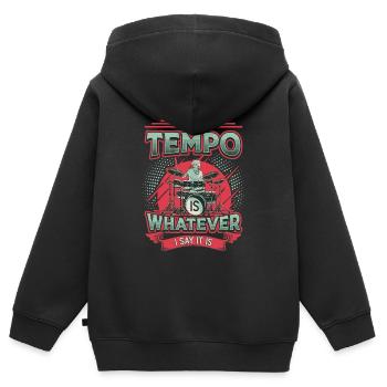 Das Tempo Ist, Was Immer Ich Sage, Es Ist Rockband - Kinder Premium Organic Zip Hoodie - Schwarz - Hinten - AI Model Kid Male (0cm)