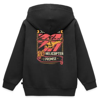 Nur Noch Ein Rc-hubschrauber, Ich Verspreche. - Kinder Premium Organic Zip Hoodie - Schwarz - Hinten - AI Model Kid Male (0cm)