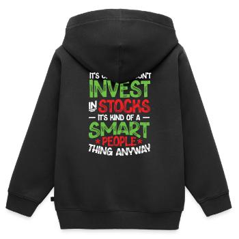Les actions sont pour les gens intelligents Marché boursier - Sweat Premium à capuche zippé enfant bio - noir - Dos - AI Model Kid Male (0cm)