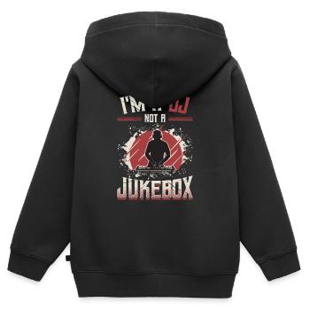 Je suis un DJ, pas un disc-jockey de juke-box - Sweat Premium à capuche zippé enfant bio - noir - Dos - AI Model Kid Male (0cm)
