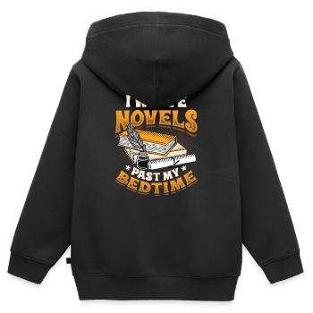 Ich Schreibe Romane, Wenn Ich Im Bett Bin Autorin - Kinder Premium Organic Zip Hoodie - Schwarz - Hinten - AI Model Kid Male (0cm)