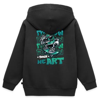 Follow Yout Heart Ghetto Graffiti Sprayer - Kinder Premium Organic Zip Hoodie - Schwarz - Hinten - AI Model Kid Male (0cm)