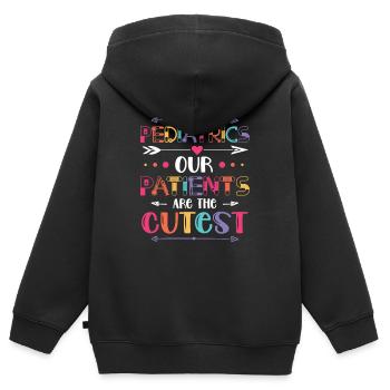 Pädiatrie Unsere Patienten Sind Die Süßesten - Kinder Premium Organic Zip Hoodie - Schwarz - Hinten - AI Model Kid Male (0cm)