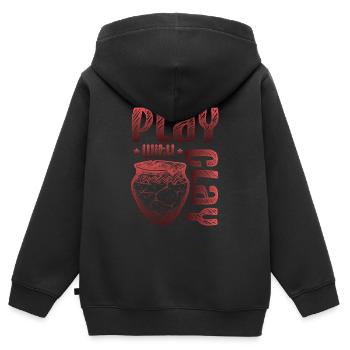 Spielen Mit Töpferwaren Aus Ton - Kinder Premium Organic Zip Hoodie - Schwarz - Hinten - AI Model Kid Male (0cm)