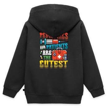 Pädiatrie Unsere Patienten Sind Die Süßesten - Kinder Premium Organic Zip Hoodie - Schwarz - Hinten - AI Model Kid Male (0cm)