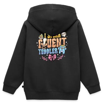 Ich Spreche Fließend Kleinkind - Kinder Premium Organic Zip Hoodie - Schwarz - Hinten - AI Model Kid Male (0cm)