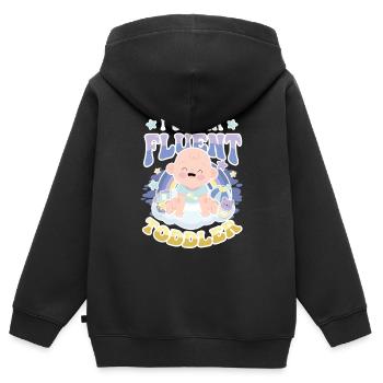Ich Spreche Fließend Kleinkind - Kinder Premium Organic Zip Hoodie - Schwarz - Hinten - AI Model Kid Male (0cm)