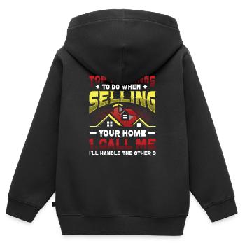 Was Zu Tun Ist, Wenn Sie Ihr Haus Verkaufen - Kinder Premium Organic Zip Hoodie - Schwarz - Hinten - AI Model Kid Male (0cm)