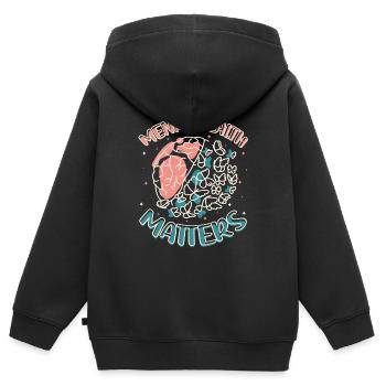 Psychische Gesundheit Ist Wichtig. - Kinder Premium Organic Zip Hoodie - Schwarz - Hinten - AI Model Kid Male (0cm)