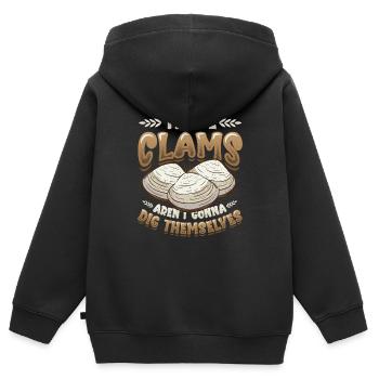 Diese Muscheln Graben Sich Nicht Selbst Aus - Kinder Premium Organic Zip Hoodie - Schwarz - Hinten - AI Model Kid Male (0cm)