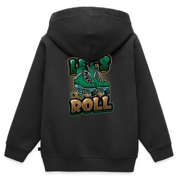 Let's Roll, Roller Blade Skating, Rollschuhläufer - Kinder Premium Organic Zip Hoodie - Schwarz - Hinten - AI Model Kid Male (0cm)