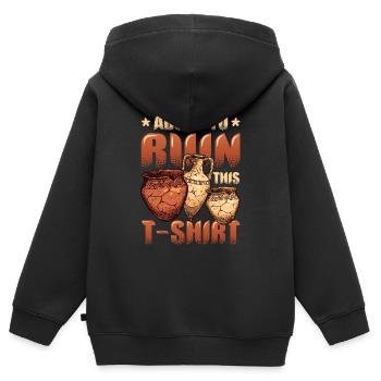 Argile de poterie en ruine - Sweat Premium à capuche zippé enfant bio - noir - Dos - AI Model Kid Male (0cm)