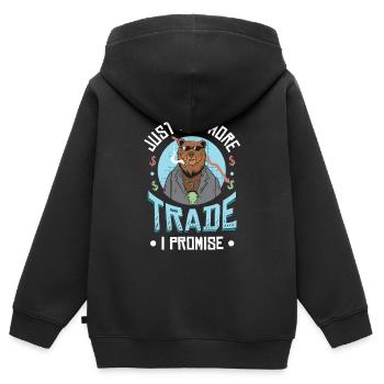 Plus qu’un seul échange que je promets - Sweat Premium à capuche zippé enfant bio - noir - Dos - AI Model Kid Male (0cm)